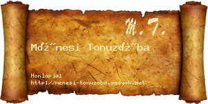 Ménesi Tonuzóba névjegykártya